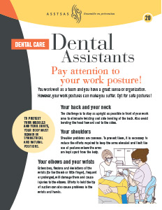 Work posture for dental assistant